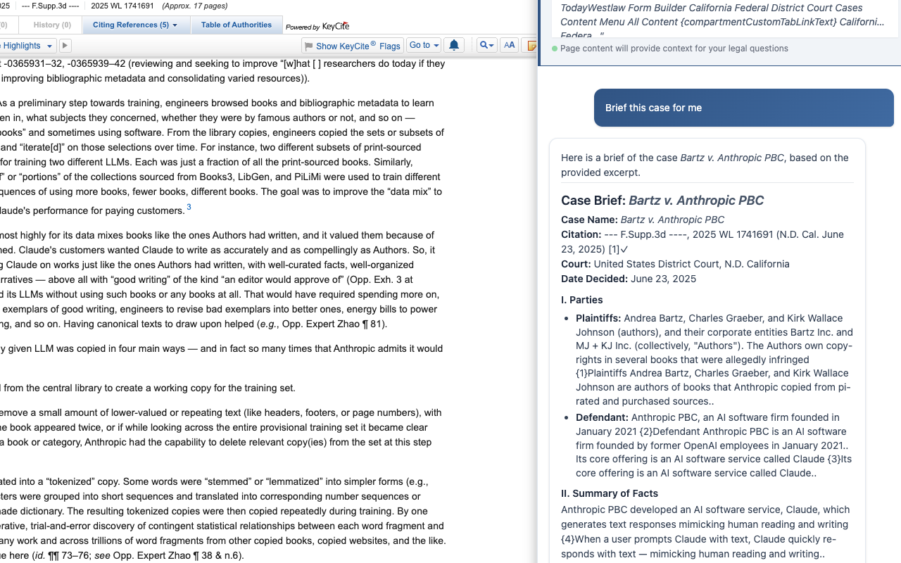 White Shoe Chrome extension providing legal insights and analysis